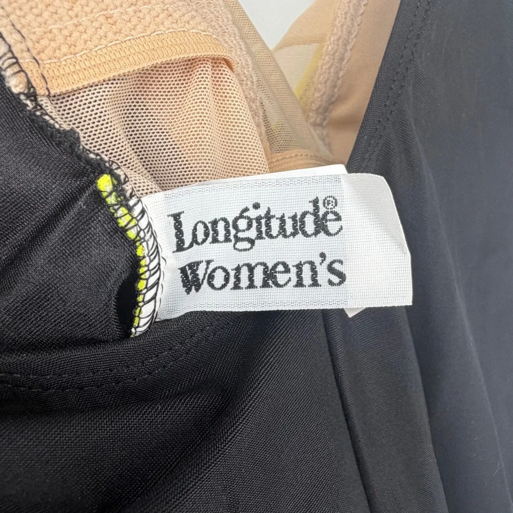 Longitude Swimsuit Womens 22W Black Yellow Tummy‎ Control One Piece Latitude NWT